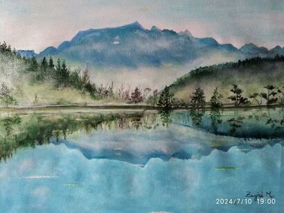 Reflections on the lake - a Paint Artowrk by Marisa Zaghi